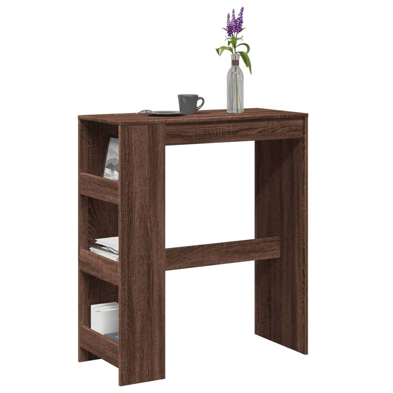 Casa si Gradina - Mobilier - Mese si birouri - Mese bucatarie si dining - Masa bar cu rafturi, stejar maro, 90x40x103,5 cm lemn prelucrat - Infinity.ro