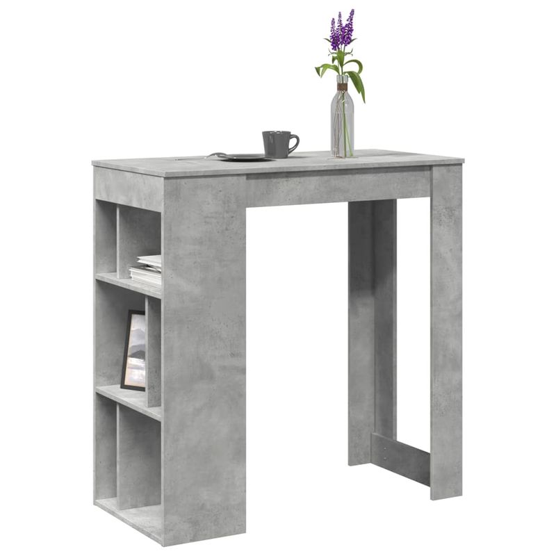 Casa si Gradina - Mobilier - Mese si birouri - Mese bucatarie si dining - Masa de bar cu raft, gri beton, 102x50x103,5 cm, lemn prelucrat - Infinity.ro