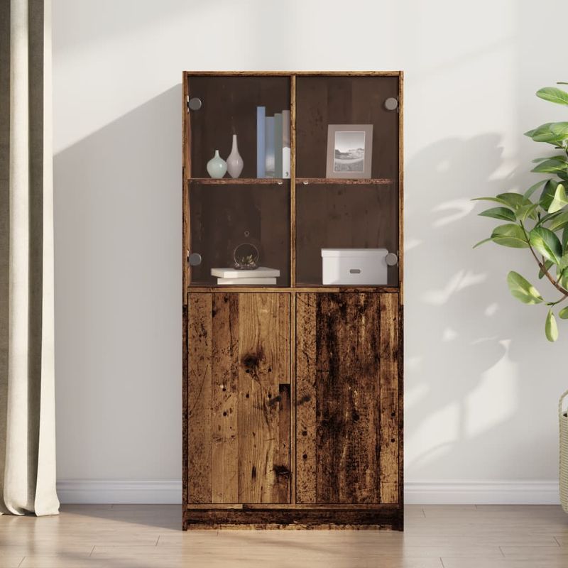 Casa si Gradina - Mobilier - Comode si corpuri - Corpuri bucatarie - Dulap inalt cu usi, lemn vechi, 68x37x142 cm, lemn prelucrat - Infinity.ro