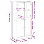 Casa si Gradina - Mobilier - Comode si corpuri - Corpuri bucatarie - Dulap inalt cu usi, lemn vechi, 68x37x142 cm, lemn prelucrat - Infinity.ro