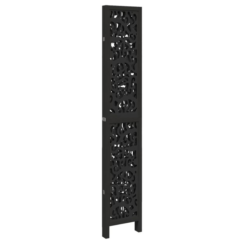 Casa si Gradina - Decoratiuni - Pereti despartitori si paravane - Paravan de camera cu 4 panouri, negru, lemn masiv paulownia - Infinity.ro