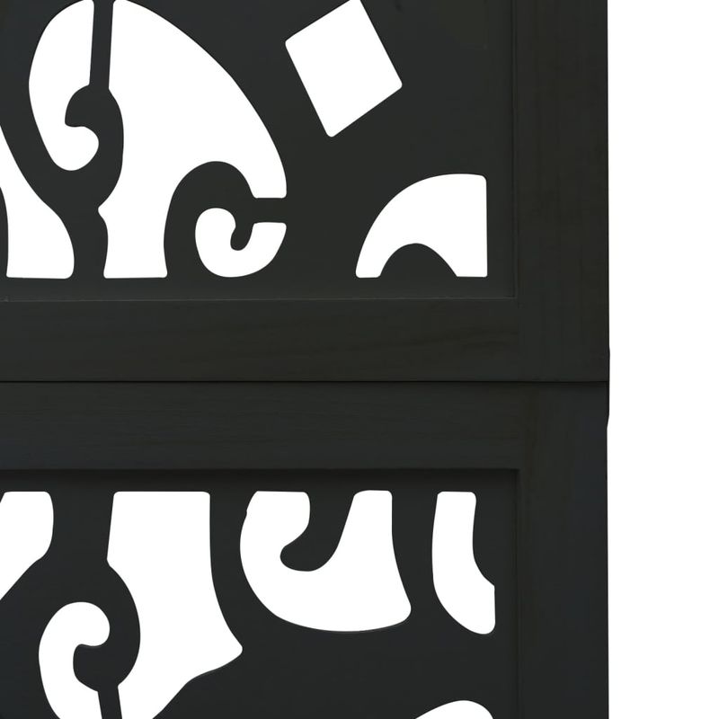 Casa si Gradina - Decoratiuni - Pereti despartitori si paravane - Paravan de camera cu 4 panouri, negru, lemn masiv paulownia - Infinity.ro