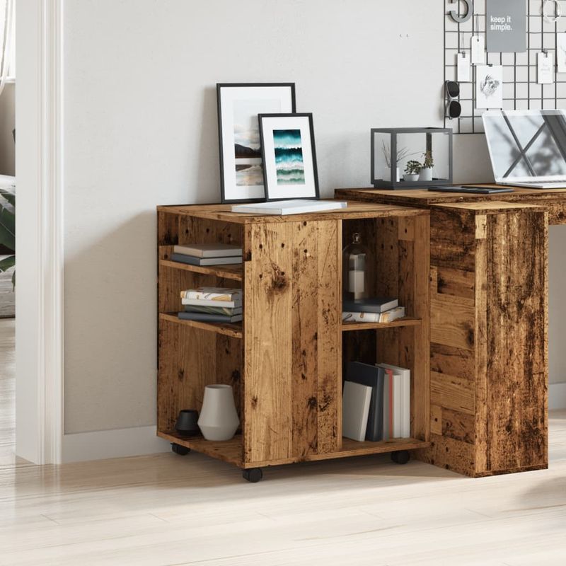 Casa si Gradina - Mobilier - Dulapuri si sifoniere - Dulapuri - Dulap cu roti, lemn invechit, 60x53x72 cm, lemn prelucrat - Infinity.ro