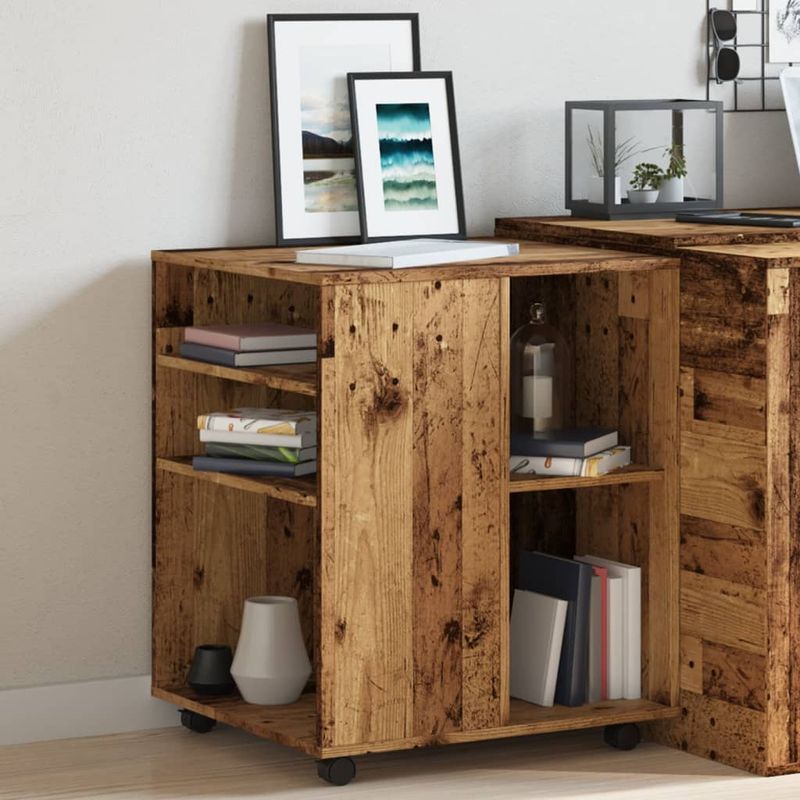 Casa si Gradina - Mobilier - Dulapuri si sifoniere - Dulapuri - Dulap cu roti, lemn invechit, 60x53x72 cm, lemn prelucrat - Infinity.ro