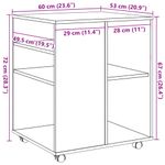 Casa si Gradina - Mobilier - Dulapuri si sifoniere - Dulapuri - Dulap cu roti, lemn invechit, 60x53x72 cm, lemn prelucrat - Infinity.ro
