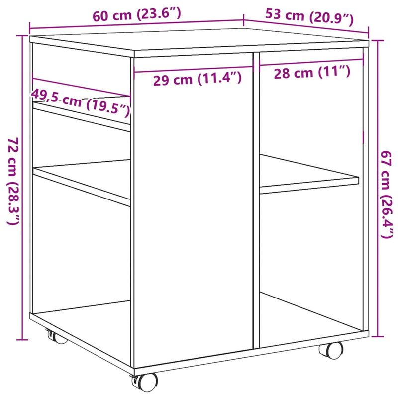 Casa si Gradina - Mobilier - Dulapuri si sifoniere - Dulapuri - Dulap cu roti, lemn invechit, 60x53x72 cm, lemn prelucrat - Infinity.ro