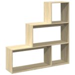 Casa si Gradina - Mobilier - Biblioteci si rafturi - Biblioteci - Biblioteca/separator 3 niveluri stejar sonoma 123x29x123cm lemn - Infinity.ro