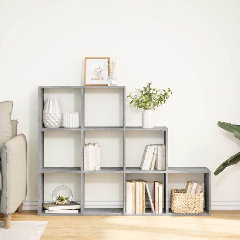 Casa si Gradina - Mobilier - Biblioteci si rafturi - Biblioteci - Biblioteca/separator camera gri beton 137,5x29x103,5 cm lemn - Infinity.ro