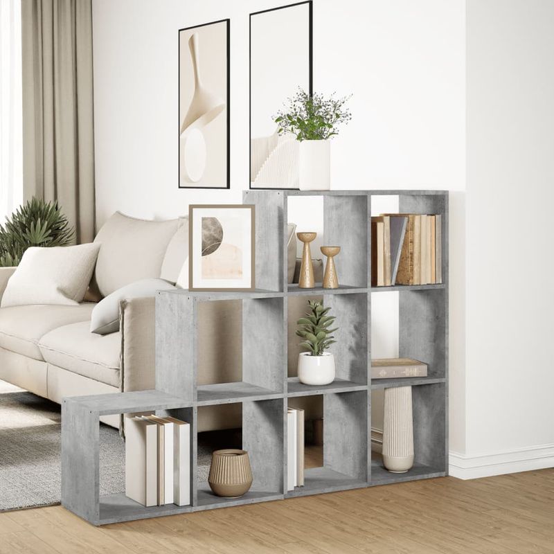 Casa si Gradina - Mobilier - Biblioteci si rafturi - Biblioteci - Biblioteca/separator camera gri beton 137,5x29x103,5 cm lemn - Infinity.ro