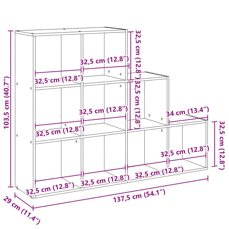 Casa si Gradina - Mobilier - Biblioteci si rafturi - Biblioteci - Biblioteca/separator camera gri beton 137,5x29x103,5 cm lemn - Infinity.ro
