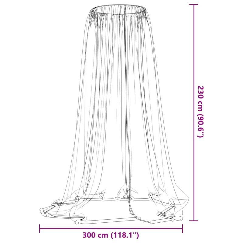 Sport si Outdoor - Camping - Accesorii camping si drumetii - Plasa de tantari pentru umbrela 220 ochiuri alb Φ300x230 cm - Infinity.ro