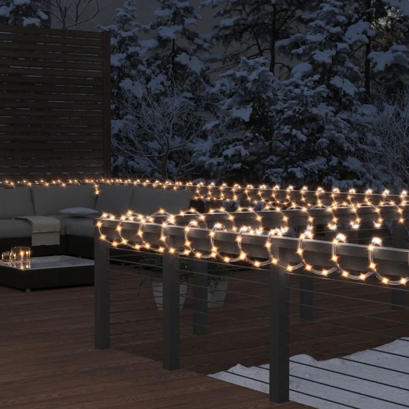 Casa si Gradina - Decoratiuni - Decoratiuni de sezon - Cablu luminos cu 1200 LED-uri, alb cald, 50 m, PVC - Infinity.ro