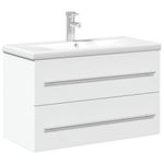 Casa si Gradina - Mobilier - Mobilier baie - Comode baie - Comoda pentru chiuveta de baie, lavoar incorporat, alb, mărime 80x38.5x48 cm - Infinity.ro