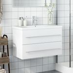 Casa si Gradina - Mobilier - Mobilier baie - Comode baie - Comoda pentru chiuveta de baie, lavoar incorporat, alb, mărime 80x38.5x48 cm - Infinity.ro
