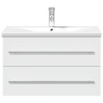 Casa si Gradina - Mobilier - Mobilier baie - Comode baie - Comoda pentru chiuveta de baie, lavoar incorporat, alb, mărime 80x38.5x48 cm - Infinity.ro