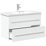 Casa si Gradina - Mobilier - Mobilier baie - Comode baie - Comoda pentru chiuveta de baie, lavoar incorporat, alb, mărime 80x38.5x48 cm - Infinity.ro