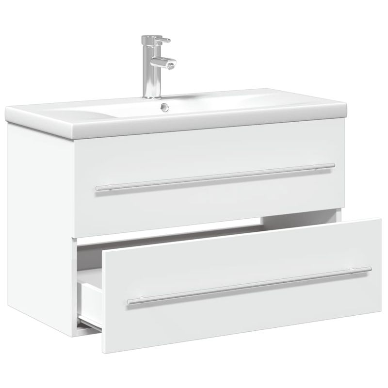 Casa si Gradina - Mobilier - Mobilier baie - Comode baie - Comoda pentru chiuveta de baie, lavoar incorporat, alb, mărime 80x38.5x48 cm - Infinity.ro