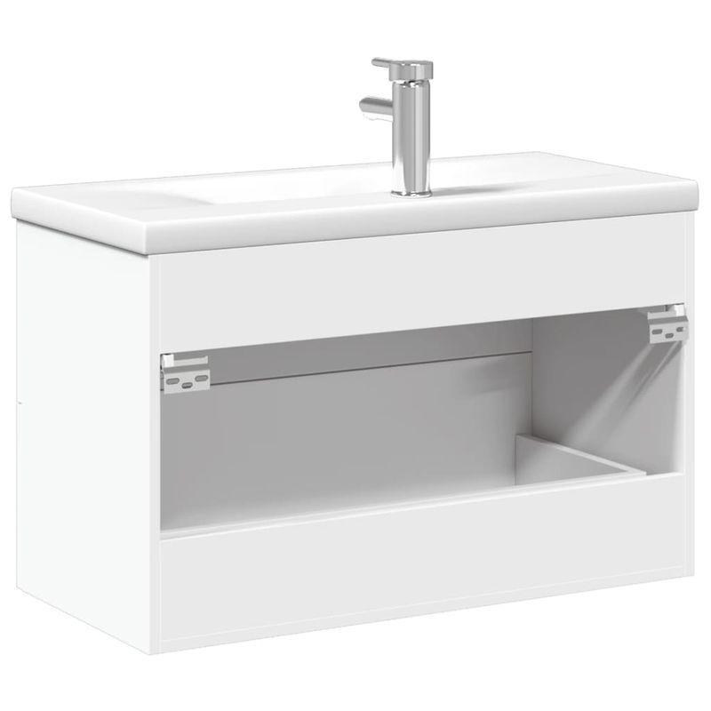 Casa si Gradina - Mobilier - Mobilier baie - Comode baie - Comoda pentru chiuveta de baie, lavoar incorporat, alb, mărime 80x38.5x48 cm - Infinity.ro