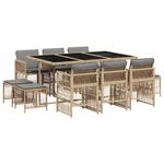 Casa si Gradina - Gradina si terasa - Mobilier exterior - Seturi mobila gradina - Set mobilier gradina cu perne, 11 piese bej combinat poliratan - Infinity.ro