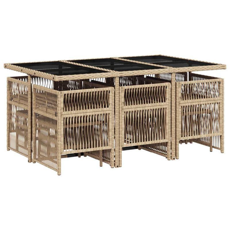 Casa si Gradina - Gradina si terasa - Mobilier exterior - Seturi mobila gradina - Set mobilier gradina cu perne, 11 piese bej combinat poliratan - Infinity.ro