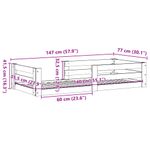 Casa si Gradina - Mobilier - Paturi si accesorii - Paturi - Cadru pat fara saltea, maro ceruit, 70x140 cm, lemn masiv pin - Infinity.ro