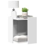 Petshop - Ingrijire si Igiena - Litiere si accesorii - Litiere acoperite - Cutie pentru litiera pisici, alb, 42x42x51 cm, lemn prelucrat - Infinity.ro