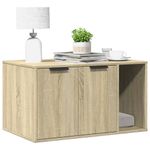 Petshop - Ingrijire si Igiena - Litiere si accesorii - Litiere acoperite - Cutie litiera pisici stejar sonoma 80x50x45 cm lemn prelucrat - Infinity.ro