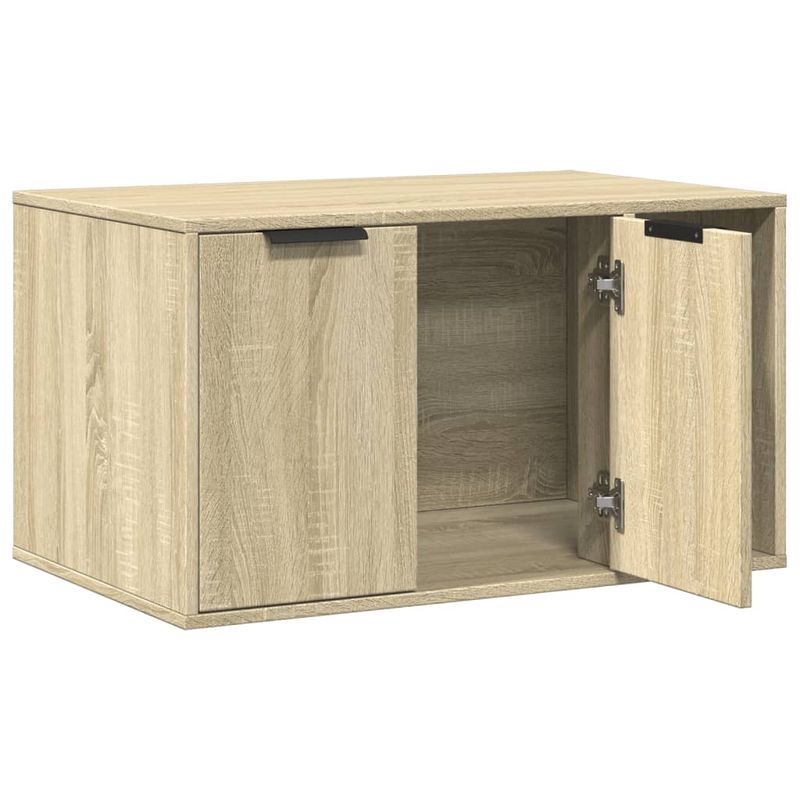Petshop - Ingrijire si Igiena - Litiere si accesorii - Litiere acoperite - Cutie litiera pisici stejar sonoma 80x50x45 cm lemn prelucrat - Infinity.ro