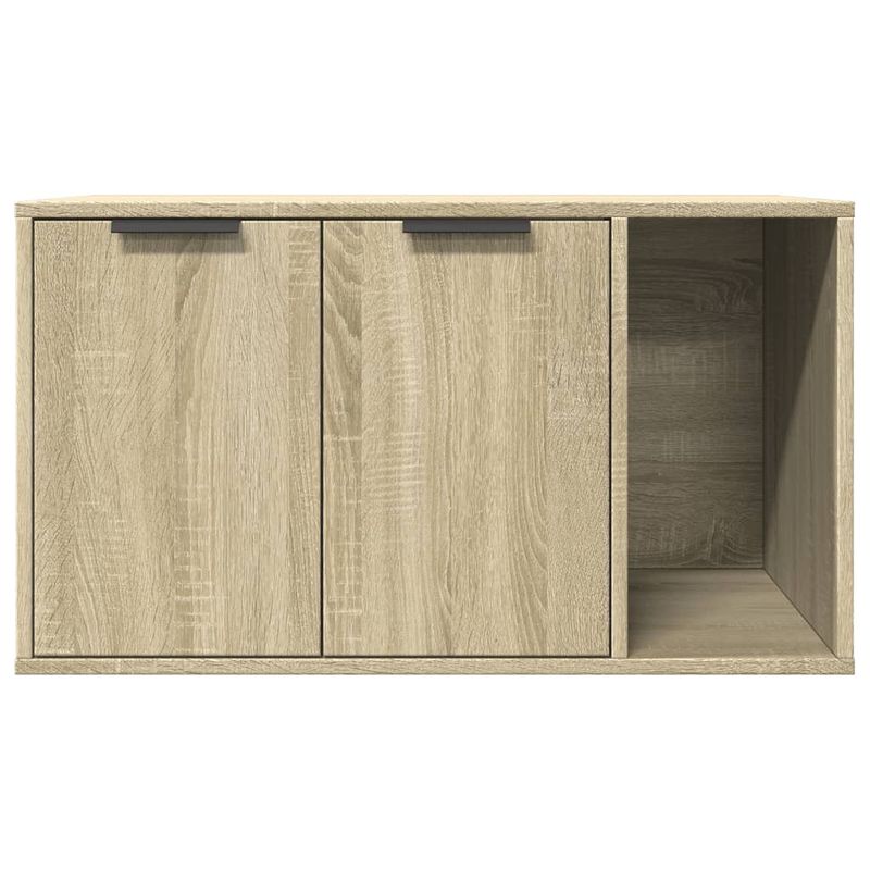 Petshop - Ingrijire si Igiena - Litiere si accesorii - Litiere acoperite - Cutie litiera pisici stejar sonoma 80x50x45 cm lemn prelucrat - Infinity.ro