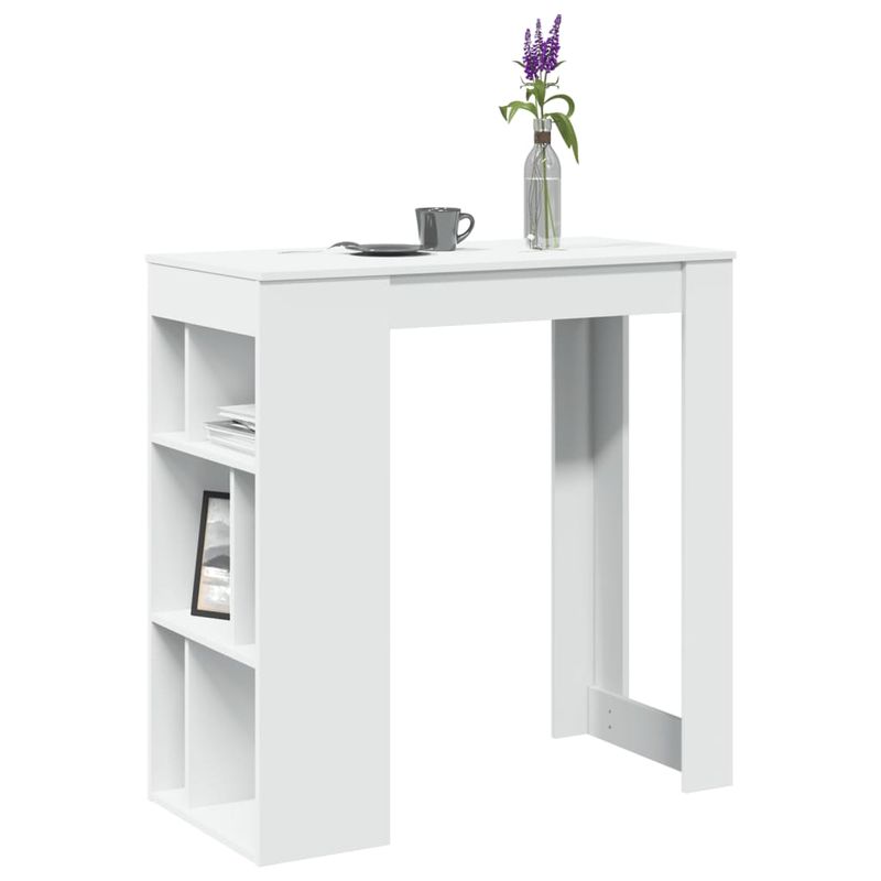 Casa si Gradina - Mobilier - Mese si birouri - Mese bucatarie si dining - Masa de bar cu rafturi, alb, 102x50x103,5 cm, lemn prelucrat - Infinity.ro