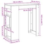 Casa si Gradina - Mobilier - Mese si birouri - Mese bucatarie si dining - Masa de bar cu rafturi, alb, 102x50x103,5 cm, lemn prelucrat - Infinity.ro