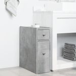Casa si Gradina - Mobilier - Dulapuri si sifoniere - Dulapuri - Dulap de baie ingust cu roti, gri beton, lemn prelucrat - Infinity.ro