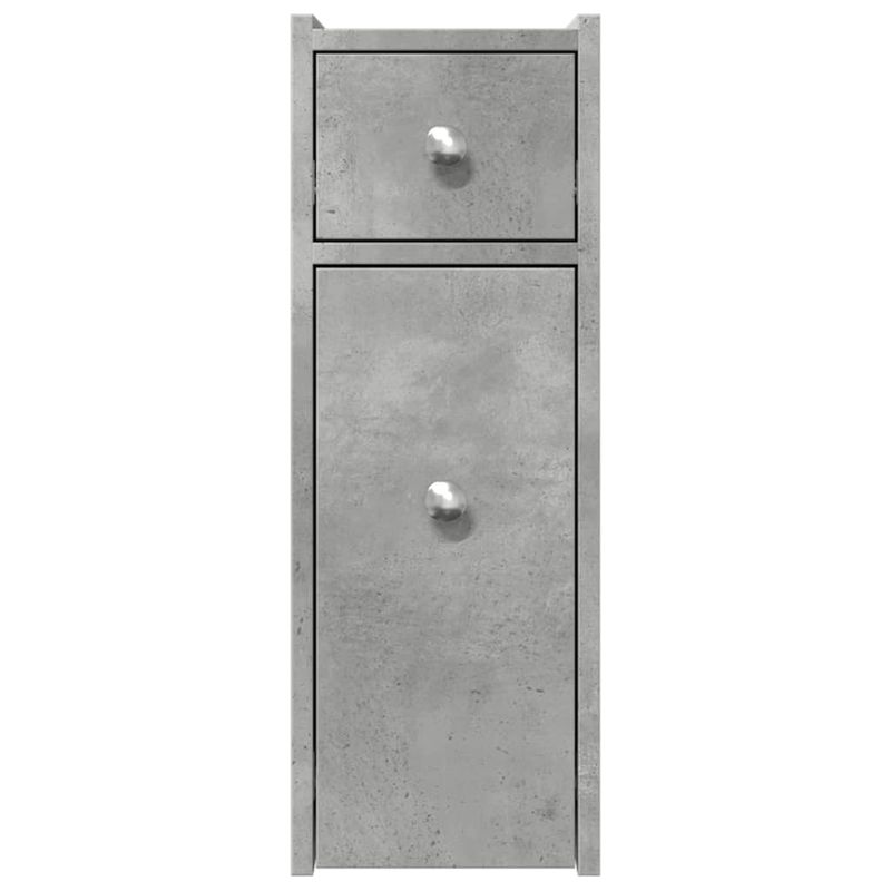 Casa si Gradina - Mobilier - Dulapuri si sifoniere - Dulapuri - Dulap de baie ingust cu roti, gri beton, lemn prelucrat - Infinity.ro