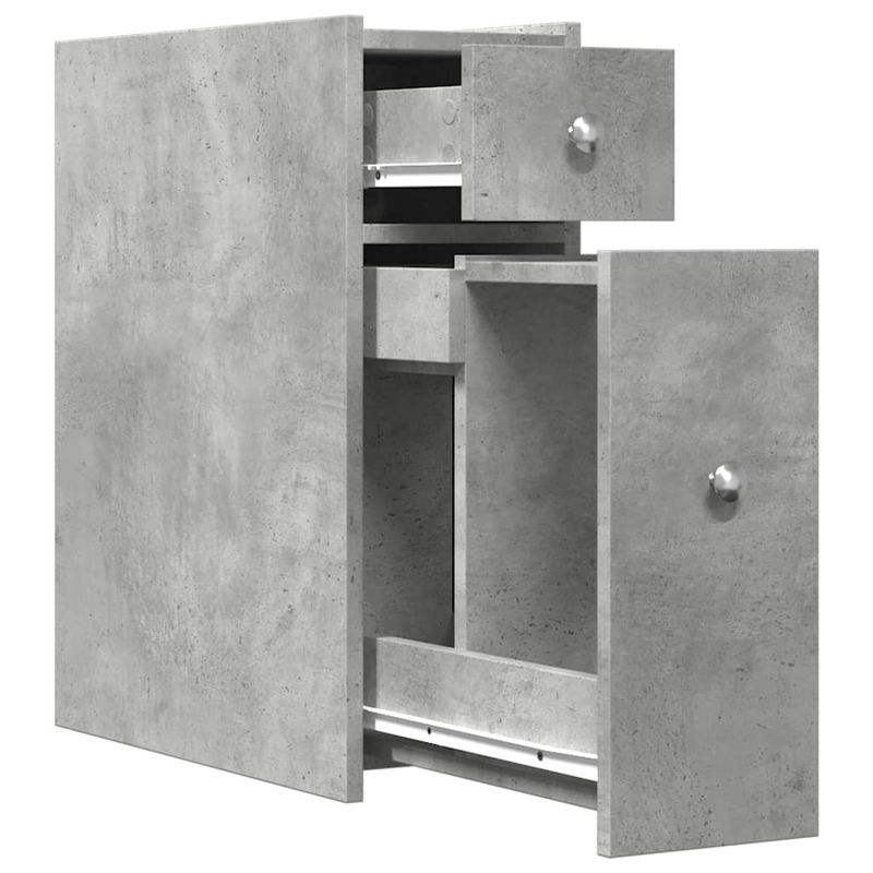 Casa si Gradina - Mobilier - Dulapuri si sifoniere - Dulapuri - Dulap de baie ingust cu roti, gri beton, lemn prelucrat - Infinity.ro