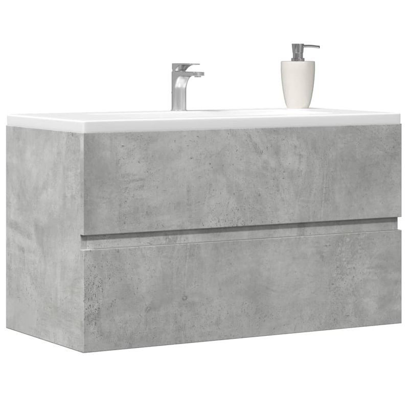 Casa si Gradina - Mobilier - Mobilier baie - Comode baie - Dulap de chiuveta, gri beton, 90x38,5x45 cm, lemn prelucrat - Infinity.ro