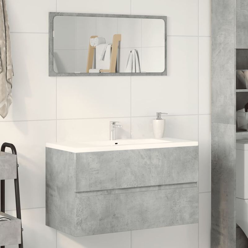 Casa si Gradina - Mobilier - Mobilier baie - Comode baie - Dulap de chiuveta, gri beton, 90x38,5x45 cm, lemn prelucrat - Infinity.ro