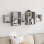 Casa si Gradina - Mobilier - Biblioteci si rafturi - Rafturi - Raft de perete, gri sonoma, 129x18x42 cm, lemn prelucrat - Infinity.ro