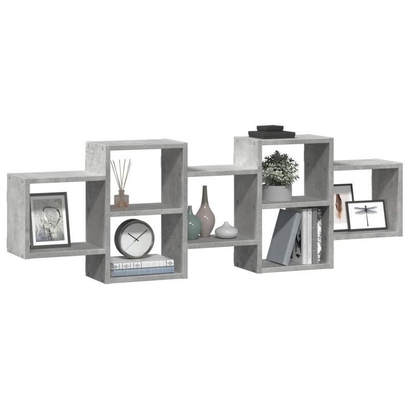 Casa si Gradina - Mobilier - Biblioteci si rafturi - Rafturi - Raft de perete, gri beton, 129x18x42 cm, lemn prelucrat - Infinity.ro