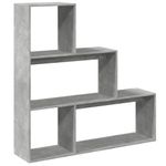 Casa si Gradina - Mobilier - Biblioteci si rafturi - Biblioteci - Biblioteca/separator 3 niveluri gri beton 123x29x123 cm lemn - Infinity.ro