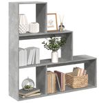 Casa si Gradina - Mobilier - Biblioteci si rafturi - Biblioteci - Biblioteca/separator 3 niveluri gri beton 123x29x123 cm lemn - Infinity.ro