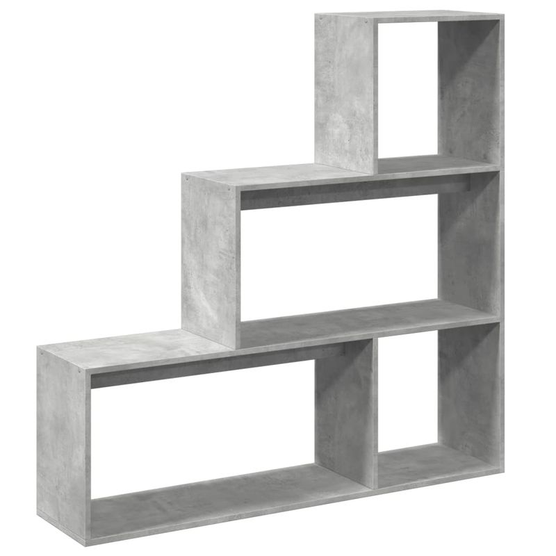 Casa si Gradina - Mobilier - Biblioteci si rafturi - Biblioteci - Biblioteca/separator 3 niveluri gri beton 123x29x123 cm lemn - Infinity.ro