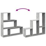 Casa si Gradina - Mobilier - Biblioteci si rafturi - Biblioteci - Biblioteca/separator 3 niveluri gri beton 123x29x123 cm lemn - Infinity.ro