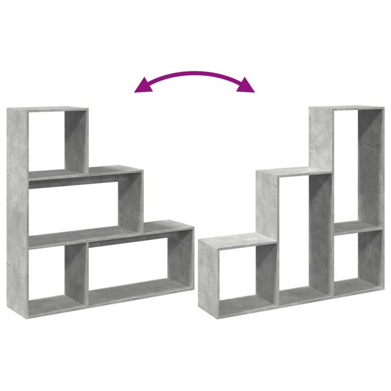 Casa si Gradina - Mobilier - Biblioteci si rafturi - Biblioteci - Biblioteca/separator 3 niveluri gri beton 123x29x123 cm lemn - Infinity.ro
