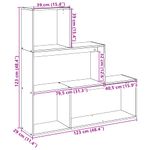 Casa si Gradina - Mobilier - Biblioteci si rafturi - Biblioteci - Biblioteca/separator 3 niveluri gri beton 123x29x123 cm lemn - Infinity.ro