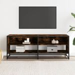 Casa si Gradina - Mobilier - Comode si corpuri - Comode - Dulap TV stejar fumuriu, 120,5x40x46 cm lemn prelucrat si metal - Infinity.ro