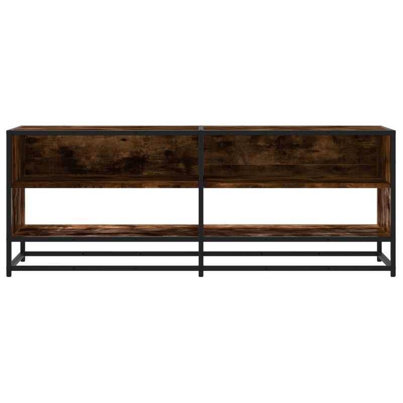 Casa si Gradina - Mobilier - Comode si corpuri - Comode - Dulap TV stejar fumuriu, 120,5x40x46 cm lemn prelucrat si metal - Infinity.ro