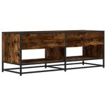 Casa si Gradina - Mobilier - Comode si corpuri - Comode - Dulap TV stejar fumuriu, 120,5x40x46 cm lemn prelucrat si metal - Infinity.ro
