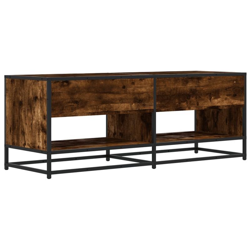 Casa si Gradina - Mobilier - Comode si corpuri - Comode - Dulap TV stejar fumuriu, 120,5x40x46 cm lemn prelucrat si metal - Infinity.ro
