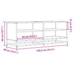 Casa si Gradina - Mobilier - Comode si corpuri - Comode - Dulap TV stejar fumuriu, 120,5x40x46 cm lemn prelucrat si metal - Infinity.ro