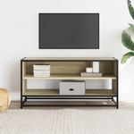 Casa si Gradina - Mobilier - Comode si corpuri - Comode - Comoda TV, stejar sonoma, 91x40x46 cm, lemn prelucrat si metal - Infinity.ro
